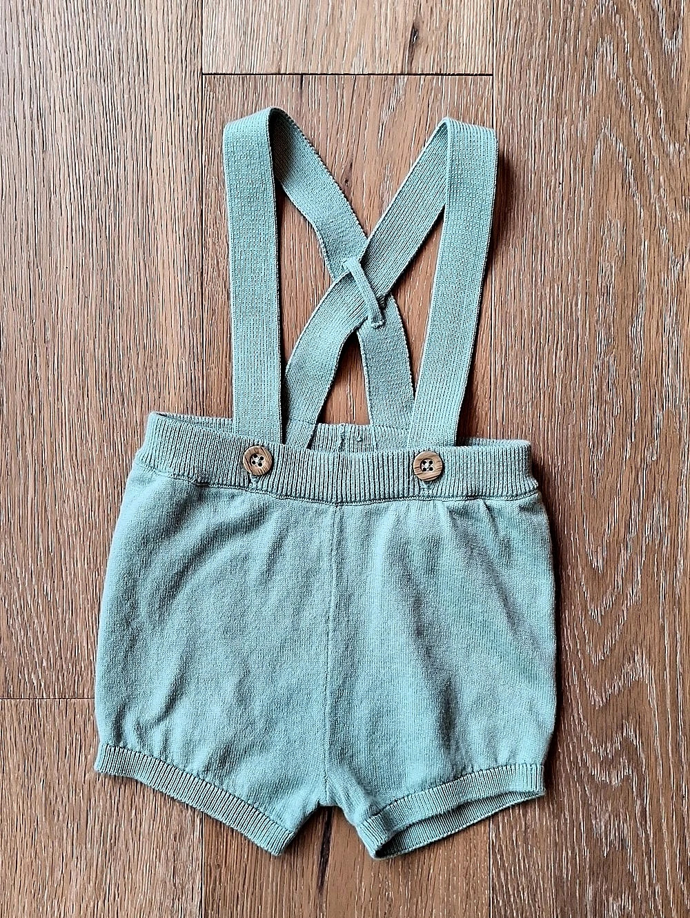 Carter's Baby Green Overall Shorts Size 6M Like New